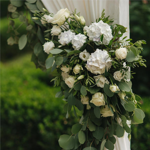 Auihiay 26 Pieces Hydrangea Artificial Flowers Silk Hydrangea Flowers Artificial Flowers Heads with Stems for Home Wedding Party Decorations (Ivor...