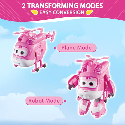 Super Wings Transformer Toys, 5" Dizzy Airplane Toys, 2-in-1 Mode Rescue Bots Action Figure, Kids Toys Plane to Robot, Fun Toy Plane Vehicle for K...