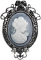 Gyn&Joy Vintage Inspired Cameo Victorian Lady Maiden Crystal Rhinestone Flower Brooch Pin BZ091...