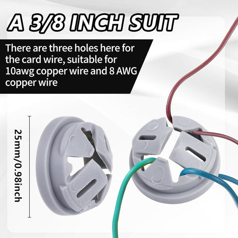 150pcs 3/8 Inch Non-Metallic Button Push-in Cable Connectors, Fits for 1/2 Inch Knockouts...