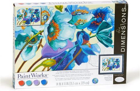 Dimensions Blue Poppies Paint by Numbers for Adults, 14'' W x 11'' L...