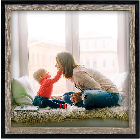 Golden State Art 8x8 Picture Frame - Wall Display or Tabletop Display Pictures - Real Glass, Displaying Family Photos, Landscape Photos, Artwork -...