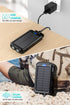 Power-Bank-Portable-Charger-Solar - 36800mAh Waterproof Portable External Backup Battery Charger Built-in Dual QC 3.0 5V3.1A Fast USB and Flashlig...