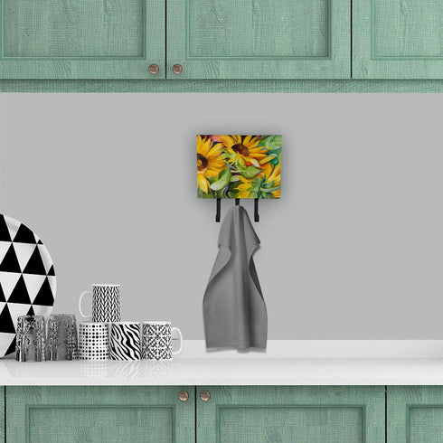 Caroline's Treasures JMK1122TH68 Sunflowers Leash or Key Holder, Wall Hooks, Key Hooks Holder, Coat Rack Wall Mount, Coat Hooks, Hooks for Hanging...