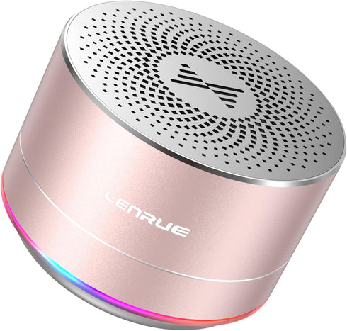 LENRUE A2 Portable Wireless Bluetooth Speaker with Lights and Lanyard,5W Mini Small Metal Speakers Bluetooth 5.0/Aux-in for iPhone Android Home Ou...