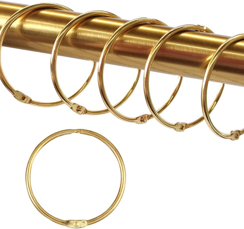 24 Pack Shower Curtain Rings,Rust Proof Shower Curtain Hooks for Bathroom,Circular Decorative Shower Curtain Rings and Hooks for Shower Rod,Metal ...