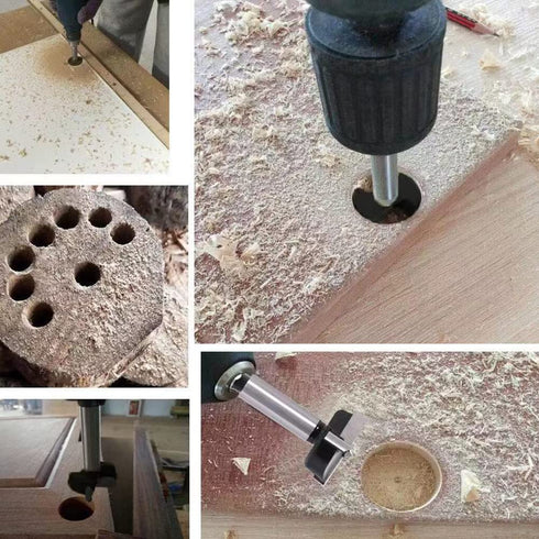 Forstner Drill Bits 38mm (1-1/2 inch) Tungsten Carbide Upgraded Version 3-Cutter Higher Hardness Wood Hole Saw Auger Opener Woodworking Drilling T...