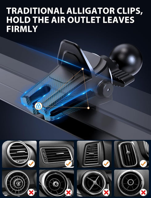 Wireless Car Charger, MOKPR 15W Fast Charging Auto-Clamping Car Charger Phone Mount Air Vent Cell Phone Holder Compatible iPhone 15/14/13/13 Pro/1...