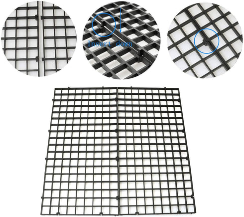 2pcs 30cm x 15cm Plastic Grid Divider Tray Egg Crate Louvre Aquarium Fish Tank Bottom Isolation, Black...