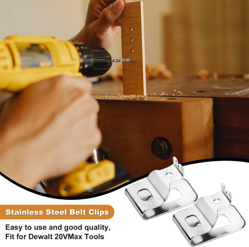 Belt Clips for Dewalt 20V Tool, Dewalt clip 6pcs Replacement Belt Hook Clip for Dewalt 20V Max Tools, 304 Stainless Steel Drill Belt Clips for Dew...