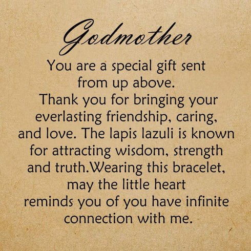 Godmother Gift - Bead for Godmother Bracelet with Message Card & Gift Box - Godmother Gifts from Godchild...