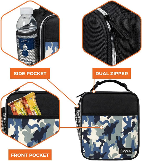 opux Premium Insulated Lunch Box, Soft School Lunch Bag for Kids Boys Girls, Leakproof Small Lunch Pail Men Women Work, Reusable Compact Cooler To...