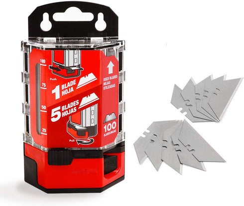 Goldblatt 100-Pack Utility Blades Premium Tempered SK2M Steel with Dispenser (G08283)...