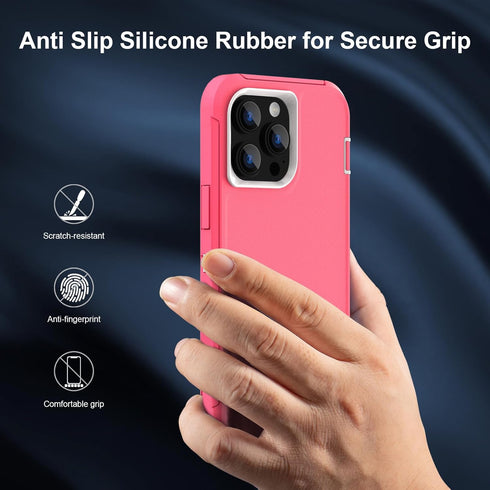 Sansunto Women Case for iPhone 13 Pro Max & iPhone 12 Pro Max, Full Body Protection Heavy Duty Shockproof Silicone Rubber Rugged Durable Phone Cov...