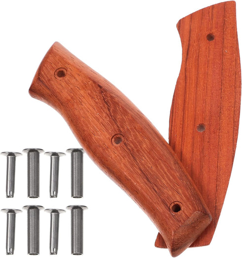 Zerodeko Kitchen Knife Replacement Handle Wooden Knife Repair Handle Cutter Grip Handle Knife Replacement Accessories Parts with Nuts for Home Dar...