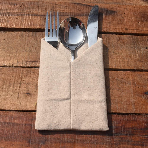 6Pcs Cotton Linen Cutlery Pouch Bags Holders Rustic Table Decoration Knifes Forks Spoon Bag Sleeve Utensil Pouch for Christmas Holiday Wedding Hom...