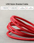 USB A to USB C Cable 3.3ft+10ft (Red), 10Gbps Data Transfer and 60W 3A Fast Charging Cable, USB C 3.1/3.2 Cable for Samsung Galaxy S22 S21 S20 S10...