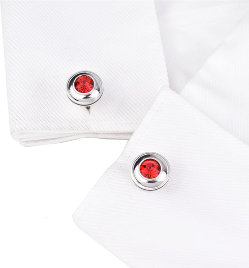 Mens classic cufflinks business wedding shirts gifts (red)...