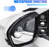 2 PCS Car Rearview Blind Spot Mirror Rain Eyebrow Integrated, 2-in-1 Carbon Fiber Rain Eyebrow Reflective Protection Shield, Adjustable Expanded V...