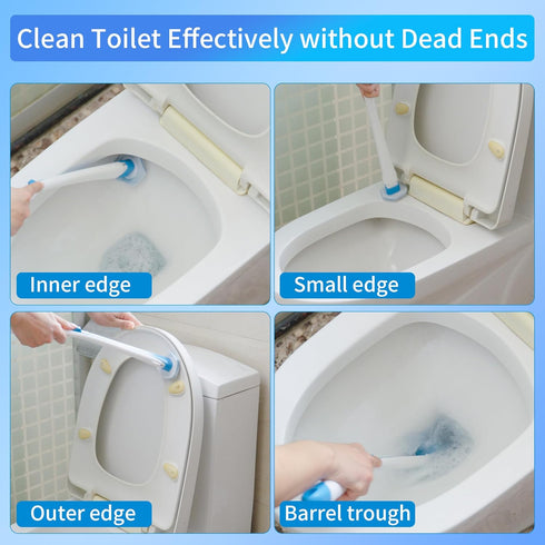 Disposable Toilet Brush with 40PCS Refills, Wall Mounted Compact Bathroom Bowl Wand Cleaning System Long Handle with Storage Caddy...