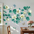 Amaonm Removable DIY 3D Blue Flower Vine White Floral Leaf Art Decor Kids Room Wall Sticker Girls Teens Bedroom Living Room Wall Decals Nursery Ro...