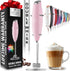 Zulay Kitchen Powerful Double Whisk Milk Frother Handheld - Foam Maker With Stand - Whisk Drink Mixer for Coffee, Mini Foamer for Latte, Matcha, F...
