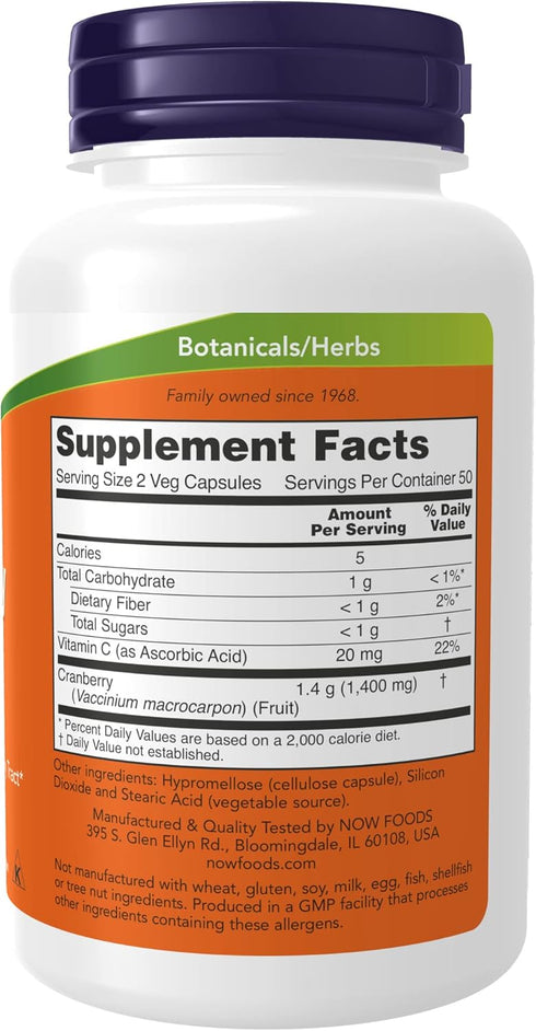 NOW Supplements, Cranberry Caps with Added Vitamin C, Healthy Urinary Tract*, 100 Veg Capsules...
