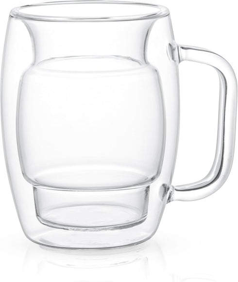 JoyJolt Cadus Glass Coffee Cups Double Wall Insulated Mugs Set of 2 Tea Glasses, 10-Ounces....