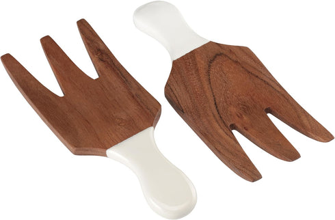 Folkulture Salad Hands or Set of 2 Acacia Wood Salad Servers, Salad Tongs Set, Salad Claws, Salad Fingers for Serving Salad Mixes, Pasta, Fruit 3....