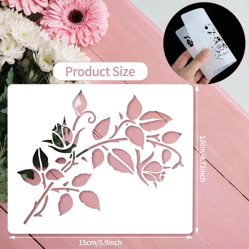 Flower Stencils for Painting, 9 PCS Reusable Floral Stencil Wildflower Stencils Spring Stencils Drawing Templates Stencils DIY Craft Template for ...
