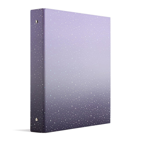 U Brands Eco-Conscious Celestial 1" Binder, Purple, Gold Metal O-Rings...