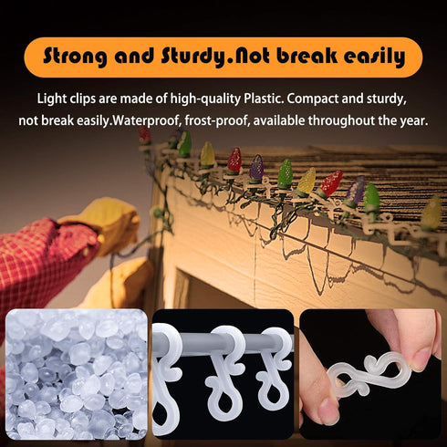 TITE 100 PCS Mini Plastic Gutter Hanging Hooks for Outdoor Christmas Lights, S Clips for Party, Birthday, Wedding Decoration(A)...