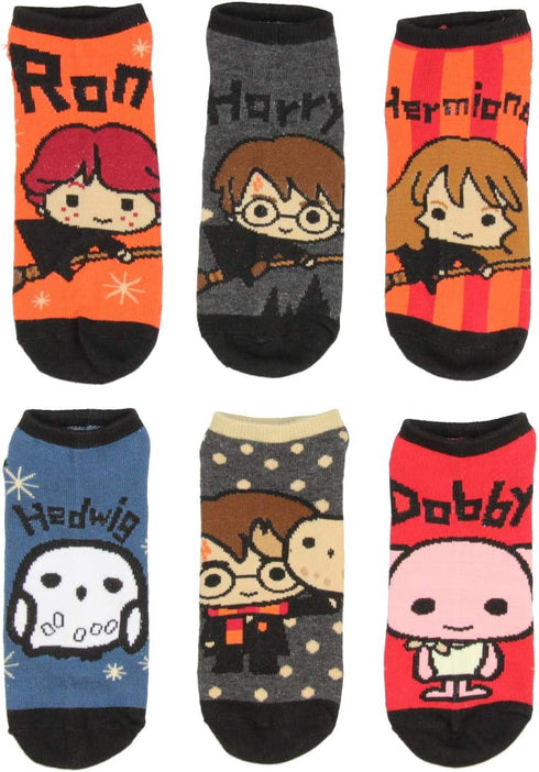 Harry Potter Chibi Character Designs 6 Pack Men And Women Ankle Socks...