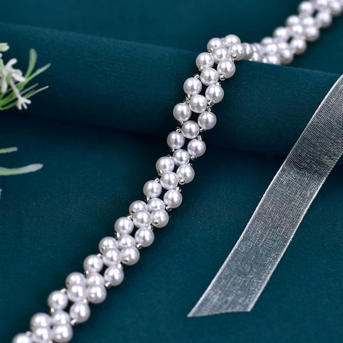 azaleas Women's Pearls Bridal Bridesmaid Dresses Sash Belts,Beaded Wedding Belt Bridal Belts Ivory...