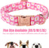 Dog Collars Summer Pink Daisy Flower Dog Collar with Safety Metal Buckle Adjustable Puppy Collars for Small Medium Large Dog,Boy&Girl Dog Collar G...