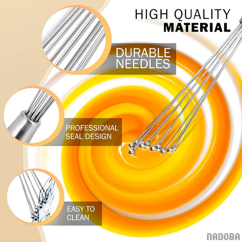 2 Pcs Ball Whisk Set — Stainless Steel Whisk Set with Comfortable Ergonomic Handle | Excellent for Eggs, 10 Ball Head, Easy to Clean — Compact 12”...