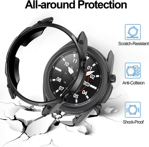 Case Compatible with Samsung Galaxy Watch 4 Classic 42mm 46mm Case Frame PC Protective Cover with Rotatable Bezel Ring for Galaxy Watch 4 Classic ...