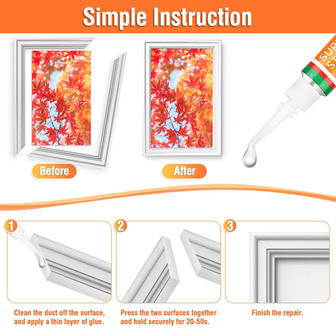 3g X 24 Pack Super Glue Clear for All Purpose, Fast Drying Liquid Formula Super Glue Liquid Cyanoacrylate (Ca) Glue for Plastic, Metal, Wood, Leat...