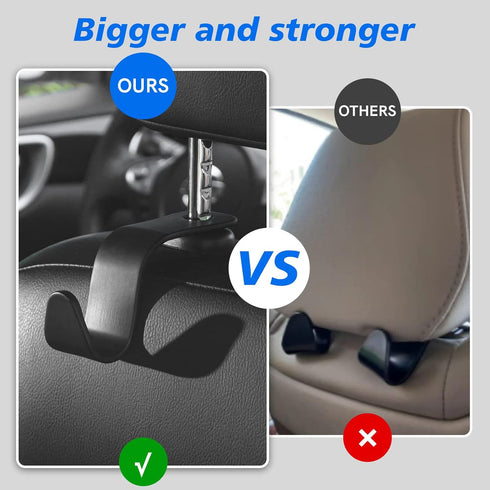 Car Seat Headrest Hook, 4 Pack Car Storage Headrest Hanger Holder Hooks Organizer, Universal Vehicle Strong and Durable Backseat Hanger Interior A...