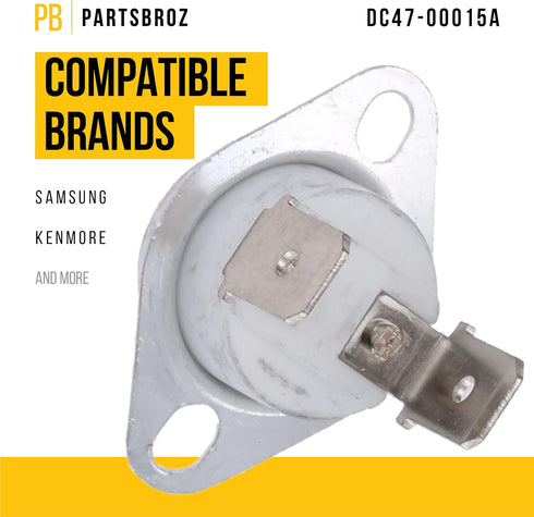 PartsBroz Upgraded DC47-00015A Thermal Fuse - Compatible With Samsung Kenmore Dryer Parts - Replaces AP4201892 PS4205212 - Lifetime Safety Thermostat for DVE55M9600W DVE60M9900V