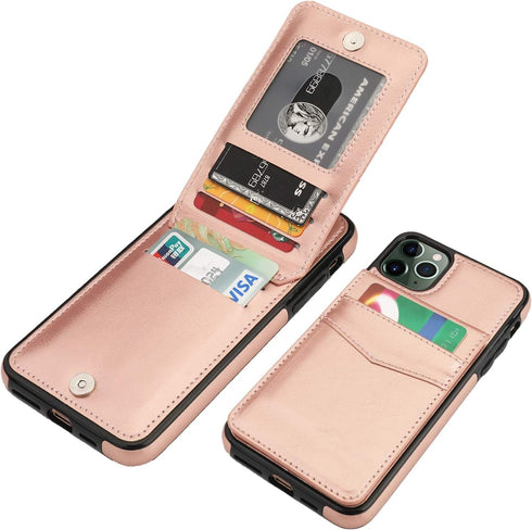 KIHUWEY Compatible with iPhone 11 Pro Max Case Wallet with Credit Card Holder, Premium Leather Magnetic Clasp Kickstand Heavy Duty Protective Cove...