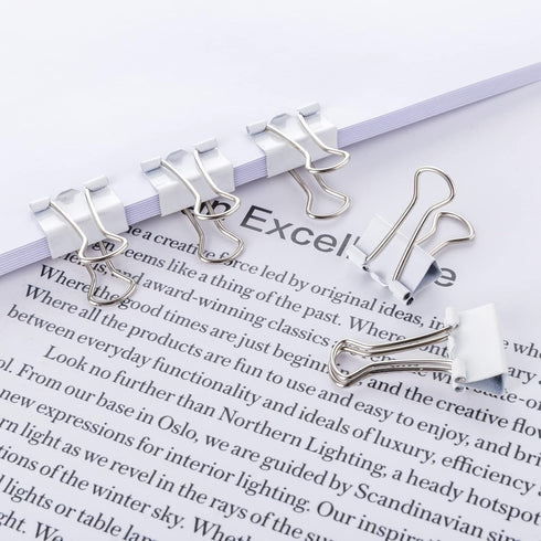Small Binder Clips, 3/4 Inch (19mm) Binder Clips, 50 Pack Mini Binder Clips (White)...