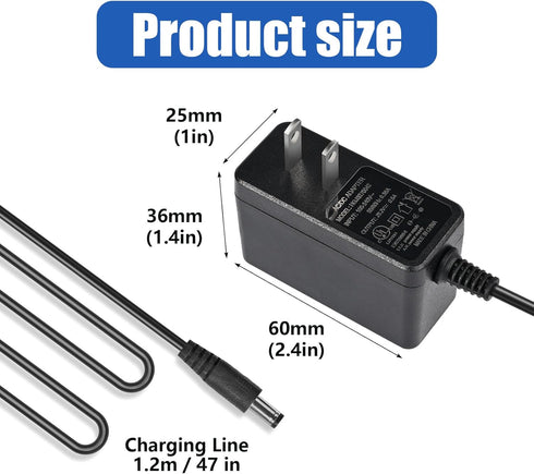 24V Massage Gun Charger 25.2V Charger for Output:25.2V Line :1.5m/59in...