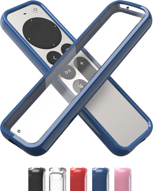 TotalMount Air Rim Case for Apple TV Remotes – Slim, Hybrid Apple TV Remote Case with Ultimate Drop Protection – Blue Perimeter Cover & Clear Back...
