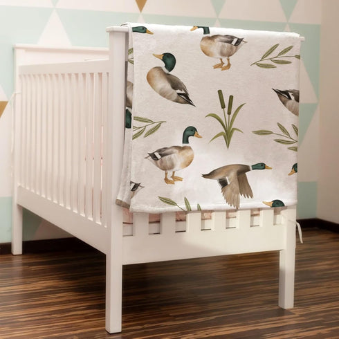 Vintage Mallard Duck Leaves Baby Blanket for Boy Girl Duck Hunting Flannel Soft Swaddle Blanket Wild Duck Receiving Blankets Warm Newborn Toddler ...
