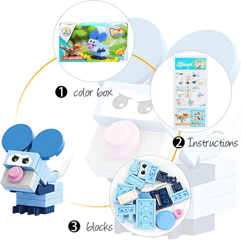 Party Favors for Kids Goodie Bags,12PCS Mini Building Blocks Animal, Building Sets Stem Toys, Assorted Building Blocks Sets for Birthday Party Gif...