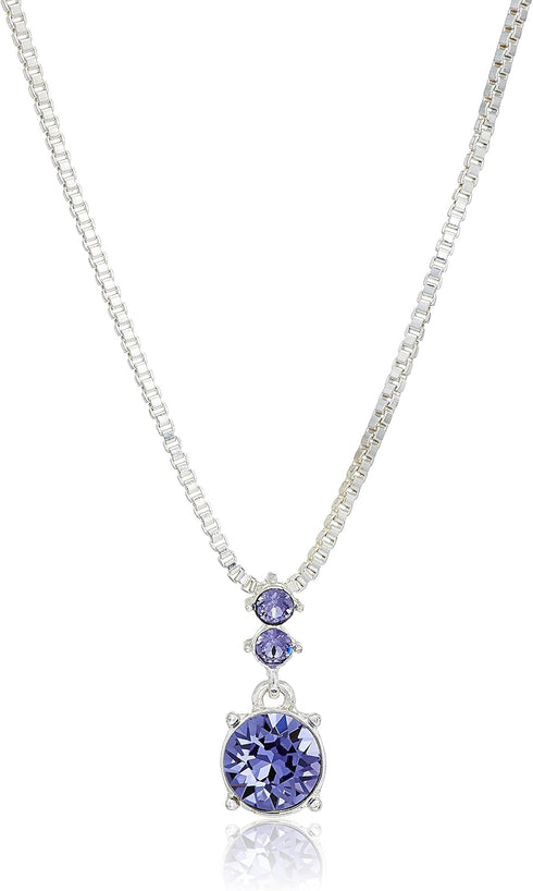 Nine West Silver-Tone and Purple Necklace and Earrings Set...