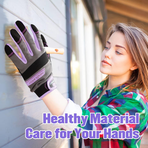 Utility Work Gloves Women, Safety Mechanic Working Gloves Touch Screen,Flexible Breathable Yard Work Gloves...