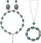 4 Pieces Bohemian Turquoise Jewelry Set Chain Waist Belt Turquoise Necklace Vintage Turquoise Dangle Earrings and Bracelet Western Jewelry for Wom...