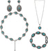4 Pieces Bohemian Turquoise Jewelry Set Chain Waist Belt Turquoise Necklace Vintage Turquoise Dangle Earrings and Bracelet Western Jewelry for Wom...
